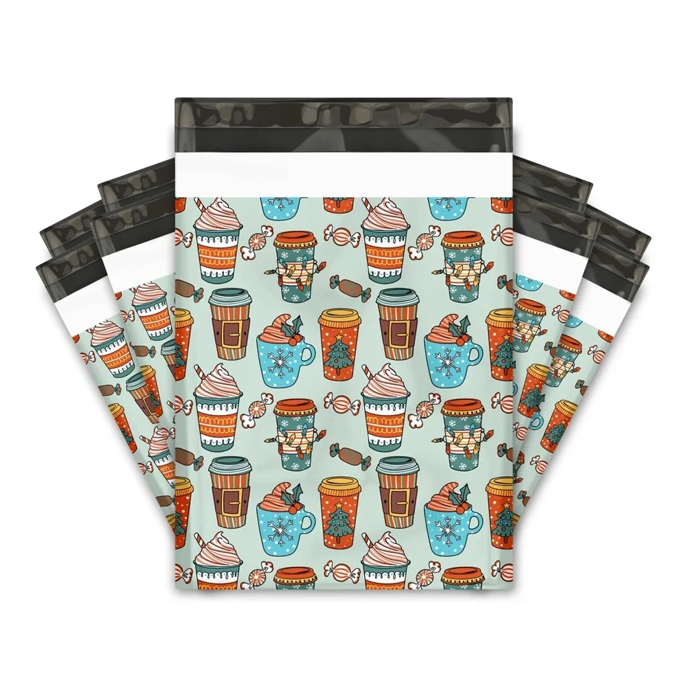 Christmas Coffees Poly Mailers 10x13 Pack of 25